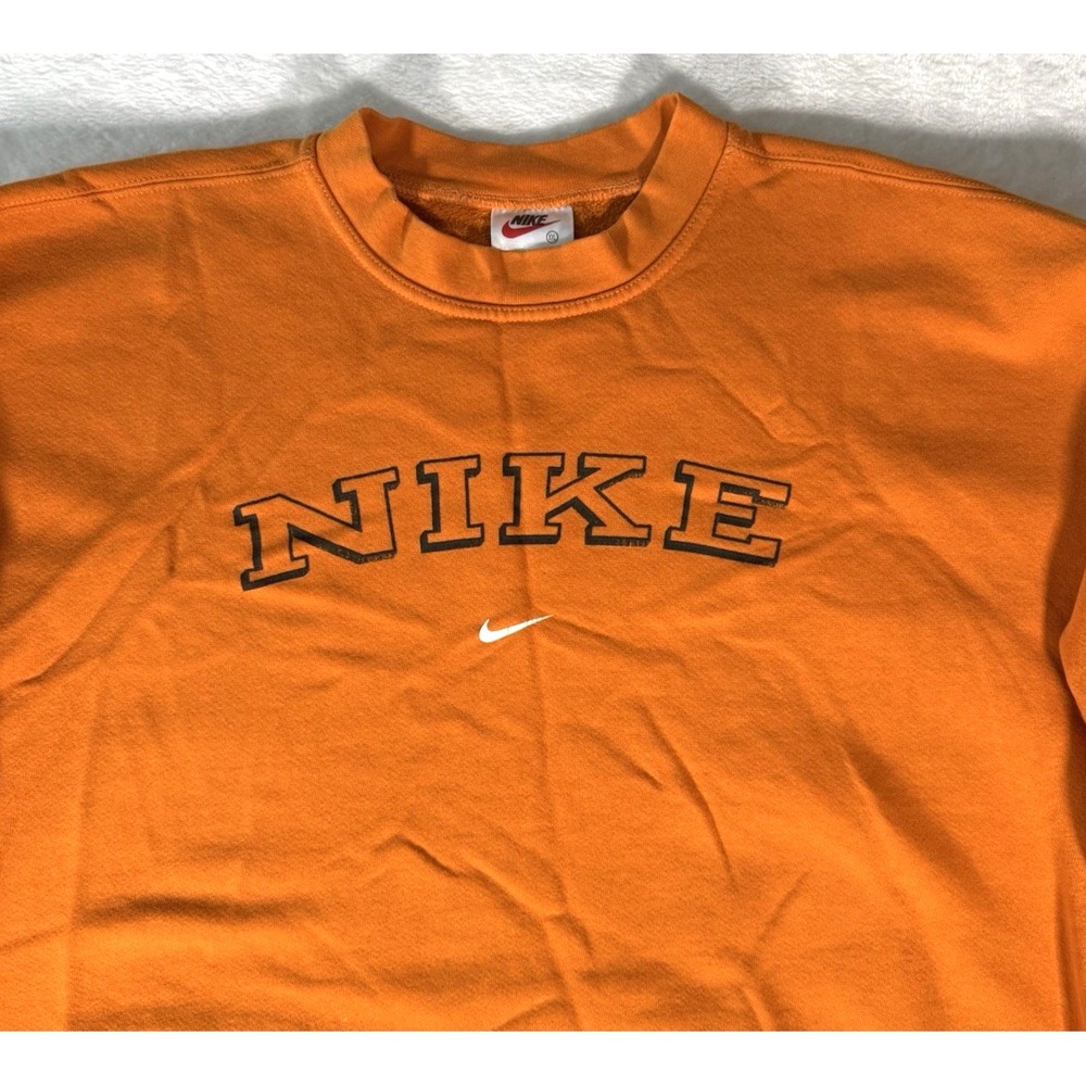 VTG 90s Nike Center Swoosh Spell Out Crewneck Sweatshirt Size XXL Made In USA - Picture 3 of 11